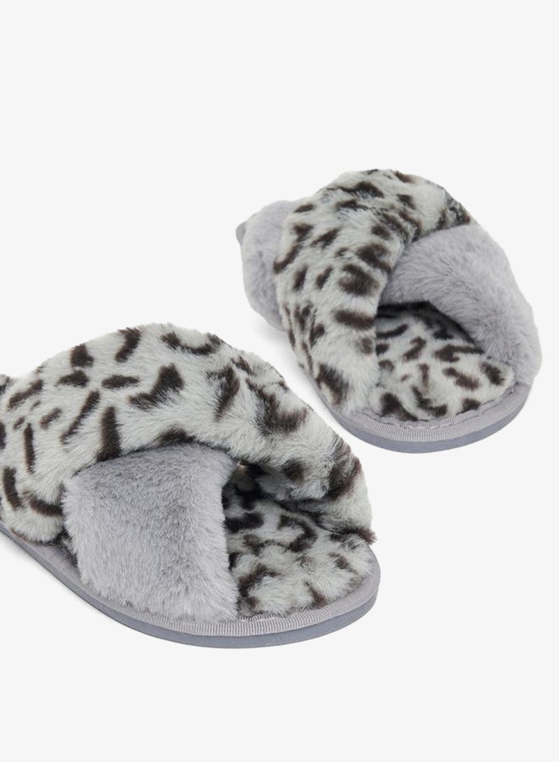 ستايلي شبشب غرفة نوم بطبعة حيوان وفرو صناعي - Image 4