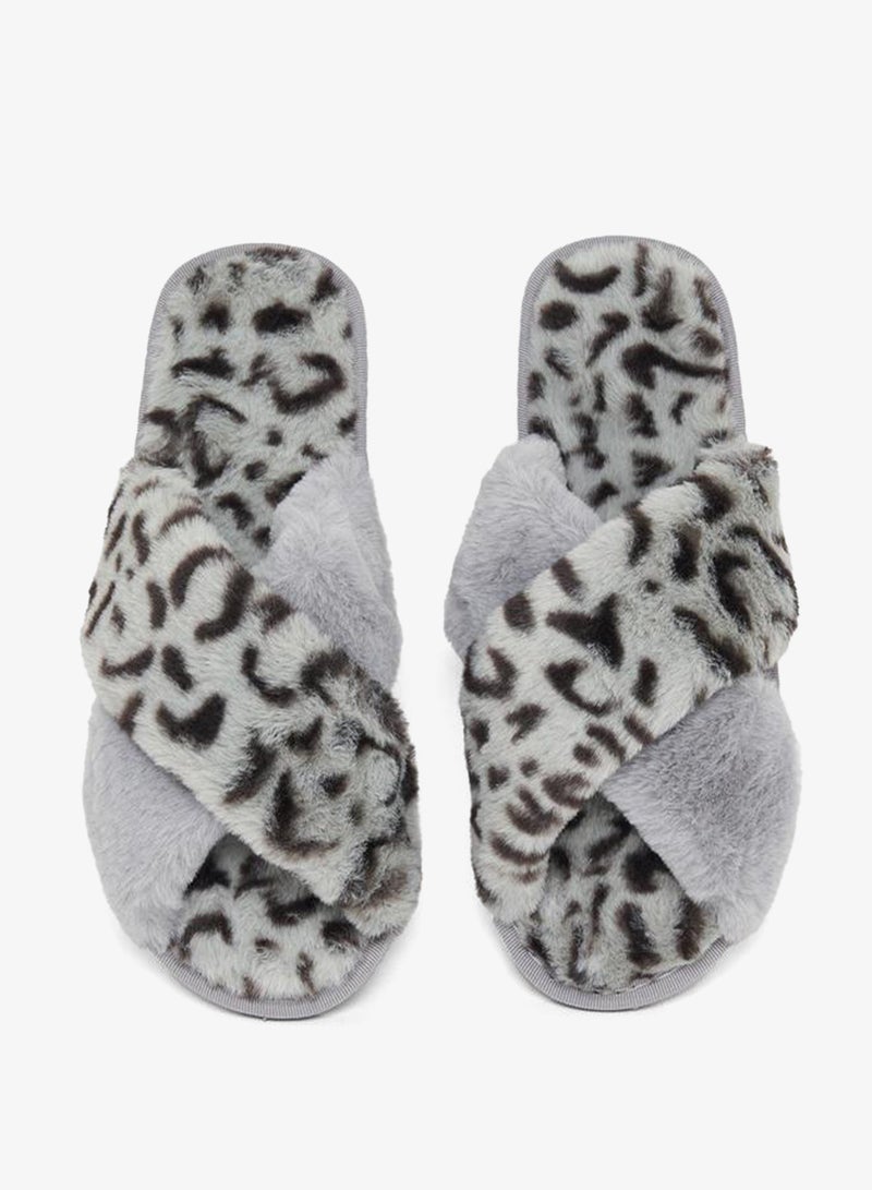 ستايلي شبشب غرفة نوم بطبعة حيوان وفرو صناعي - Image 5