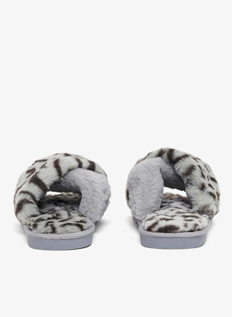 ستايلي شبشب غرفة نوم بطبعة حيوان وفرو صناعي - Image 3