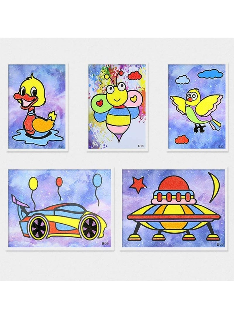 12Pcs Kids DIY Sand Painting Toy Children Drawing Board Sets Bubble Sand Handmade Picture Paper Craft Sand Draw Art - Image 3