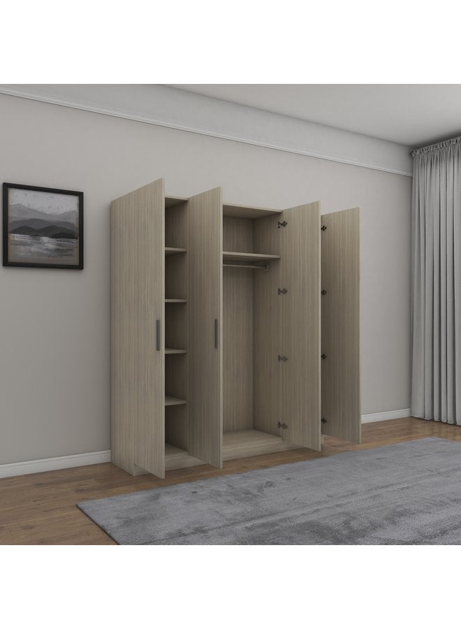 أبلاينس فرينتشر رف أحذية 80 سم × 38 سم × 96 سم من الخشب المضغوط بلمسة نهائية من الرقائق المعدنية باللون البيج - Image 2