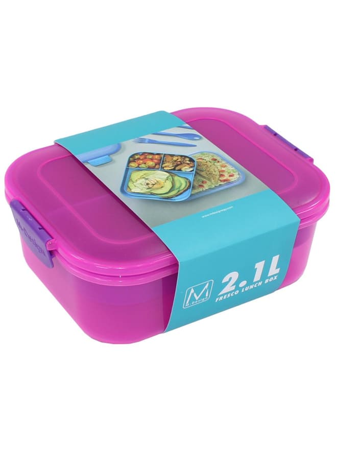 m-design M Design Lunch Box, 2.1 Liter - Purple/Pink - Image 1