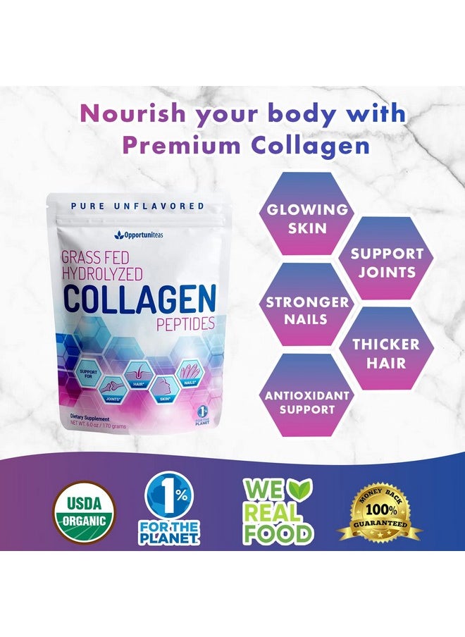 Opportuniteas Collagen Peptide Powder Low Carb Keto & Paleo Diet Friendly Healthy Protein Supplement Support Joints Hair Skin & Nails Grass Fed Gluten Free & Nongmo Unflavored 6 Oz  - Image 5