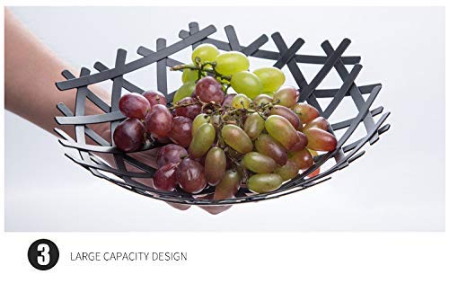 Lomesh Creative Fruit Vegetable Storage Basket Fruit Plate Metal Black - Image 4