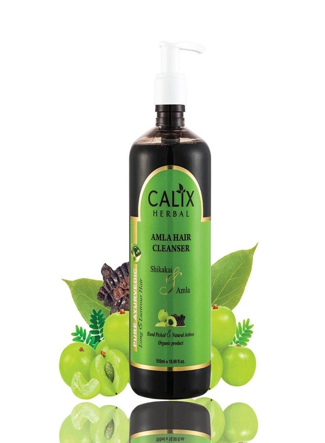 كلاليكس هيربال شامبو كاليكس العشبي الأيورفيدي والعضوي لتنظيف الشعر بالأملا، لإزالة الأوساخ والدهون من الشعر وفروة الرأس | لنمو الشعر والعناية الكاملة به، مناسب للرجال والنساء وجميع أنواع الشعر - 500 مل - Image 1