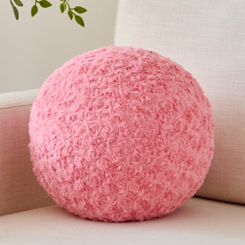 ZCNYCLAM Ball Pillow, Decorative Round Pillow for Couch n, Circle Throw Pillows, Perfect Ball Pillows for Couch, Stylish Decorative Pillows, Versatile Round Throw Pillow (Grey Pink, Mini-8.6 Inches) - Image 1