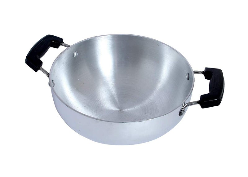 Dharam Paul Traders Aluminium Kadhai | Heavy weight Aluminium Kadai with lid | Aluminium deep kadai,1 piece (2 Liter) 230mm Metallic - Image 4