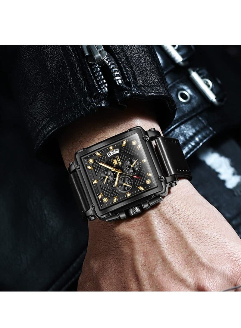 أوليفز ساعة OLEVS كرونوغراف جلدية أنيقة للرجال 9925 - Image 1