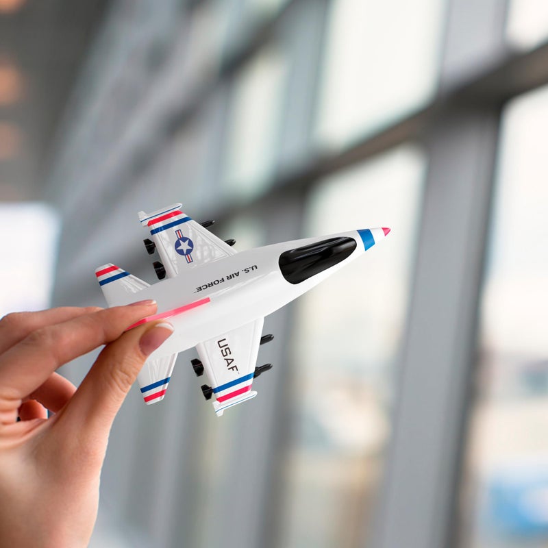 Lollipop United Sates Air Force 4-Pack Toy Jet Squadron Die Cast Airplanes, Pull Back Military Fighter Jets, Diecast Air Plane Models - Image 5
