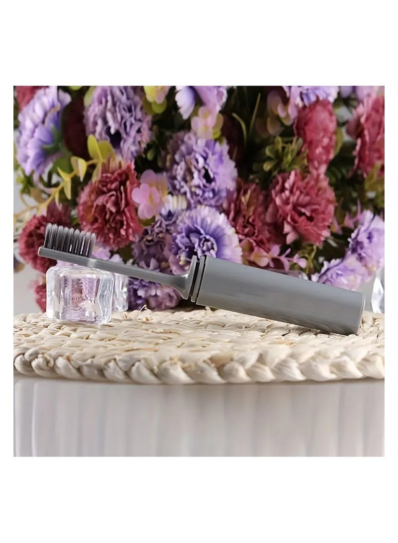 LANGMANNI Portable Toothbrush, Folding Toothbrush Bamboo Charcoal Soft Hair Travel Supplies Business Trip Toothbrush(black) - Image 2