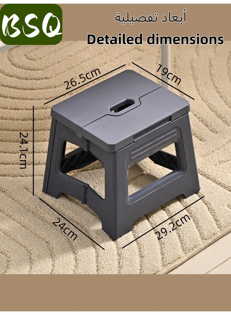 BSQ Portable folding stool | foldable stool | folding chair | Folding Step Stools for Kids and Adults | Small Portable Lightweight Plastic Foldable Step Stool for Kitchen Bedroom Bathroom Living Room Indoor Outdoor Use - Image 4
