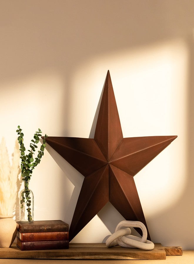 Hearthside Collection CWI Gifts Metal Barn Star - 18" Galvanized Hanging Star - Farmhouse Wall Decor - Burgundy - 1 - Image 2
