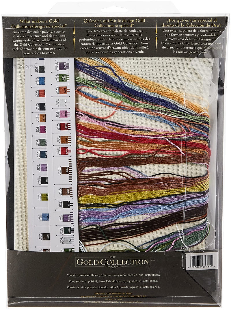 Dimensions Gold Collection Counted Cross Stitch Kit, Cabin Fever, 18 Count Ivory Aida, 16'' x 12'' - Image 2