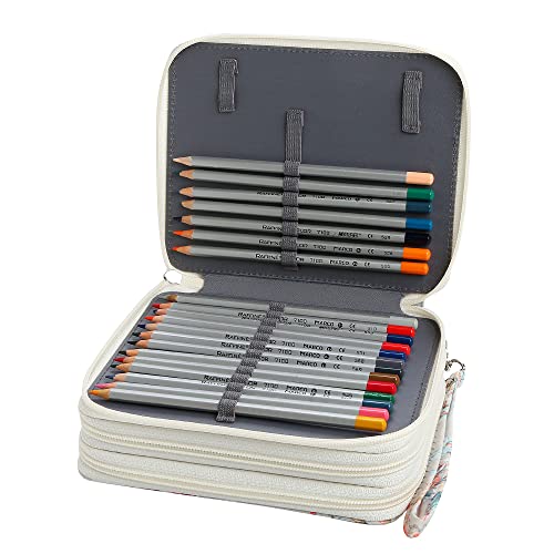 Lbxgap Rose Pencil Organizer - 72 Slot Colored Pencil Case with Zipper for Watercolor Pens, Markers and More - Image 3