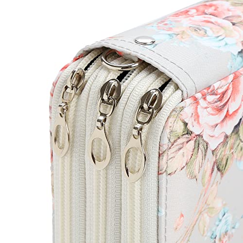 Lbxgap Rose Pencil Organizer - 72 Slot Colored Pencil Case with Zipper for Watercolor Pens, Markers and More - Image 5