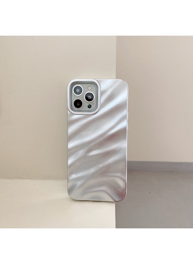 Generic - Three-dimensional Pleated Pattern For IPhone16pro Max Apple 15 Mobile Phone Case 14/13 Soft Case Niche High-end Feeling-Color:WT Pleated Varnish Black-Applicable Model:15 (without Packaging) - Image 1