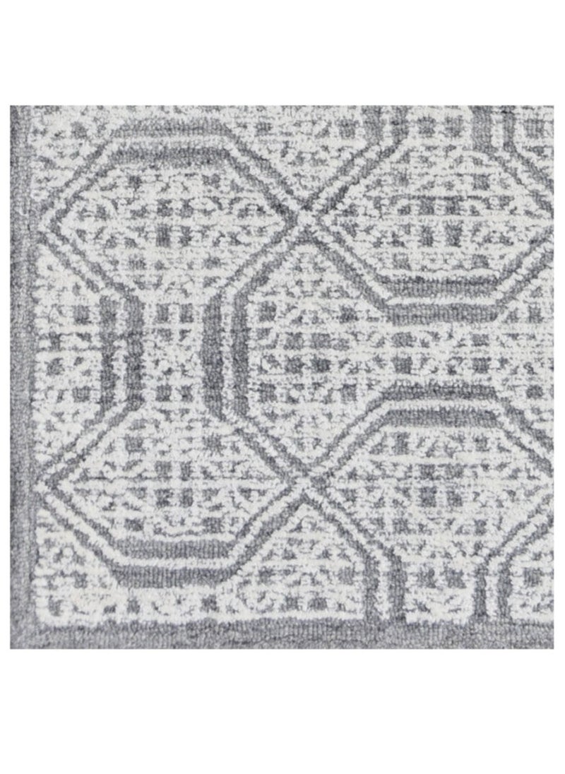 AURUM HOME AH033C Hand Tufted  Modern Area Rug  Indoor Living Dining Bedroom Room and Gallery Area Rugs Loop Cut Pile Wool, Rectangle  - Image 4