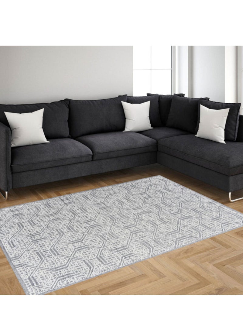 AURUM HOME AH033C Hand Tufted  Modern Area Rug  Indoor Living Dining Bedroom Room and Gallery Area Rugs Loop Cut Pile Wool, Rectangle  - Image 2