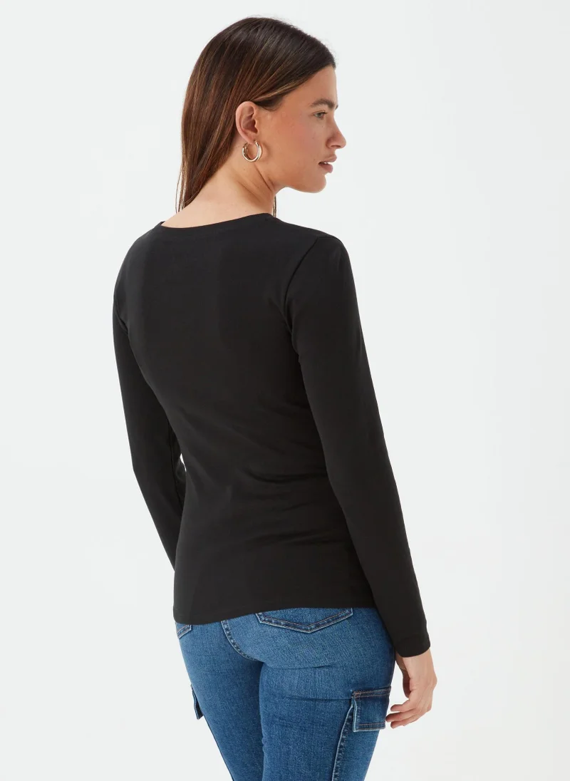 Matalan Black Long Sleeve T-Shirt