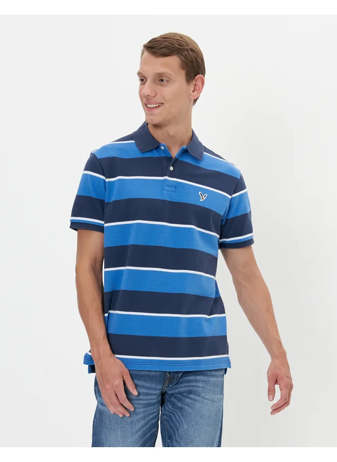 امريكان ايجل AE Striped Pique Polo Shirt