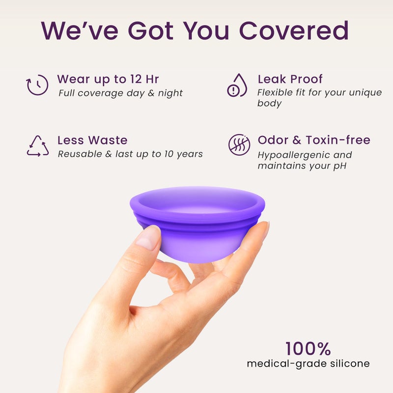 Ecoblossom Menstrual Disc - Set of 2 Reusable Period Discs - Premium Design with Soft, Flexible, Medical-Grade Silicone + 1 Storage Bag (1 Small + 1 Large) - Image 3