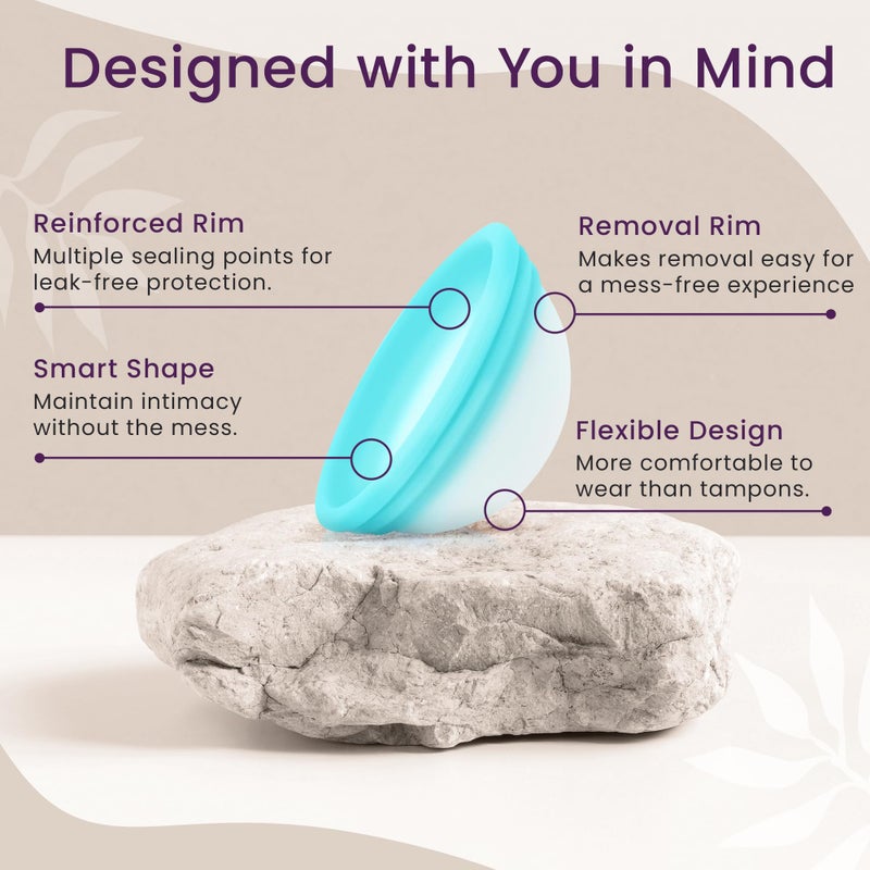Ecoblossom Menstrual Disc - Set of 2 Reusable Period Discs - Premium Design with Soft, Flexible, Medical-Grade Silicone + 1 Storage Bag (1 Small + 1 Large) - Image 5