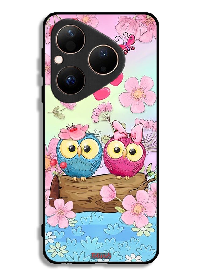 Tolwak Huawei Pura 80 Protective Case Cover Cute Owls Art - Image 1