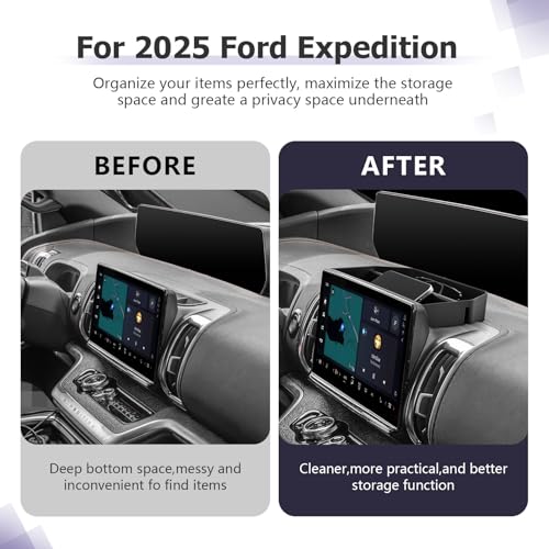 LUWU for 2026 Expedition Dashboard Storage Tray 2025 2026 Ford Expedition Active/Platinum/Tremor/King Ranch 13.2inch Behind Screen Organizer Center Console Dash Tray Expedition 2026 Accessories - Image 2