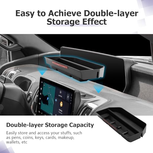 LUWU for 2026 Expedition Dashboard Storage Tray 2025 2026 Ford Expedition Active/Platinum/Tremor/King Ranch 13.2inch Behind Screen Organizer Center Console Dash Tray Expedition 2026 Accessories - Image 4