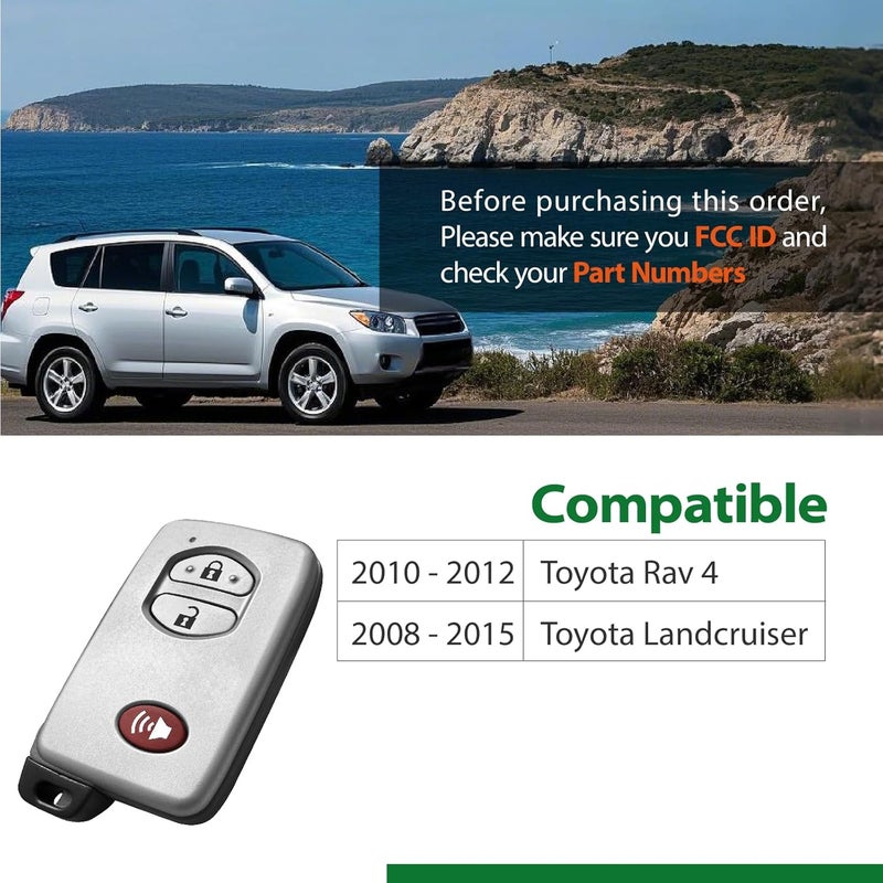 Keylessbest Replacement Key Fob for 2008-2015 Toyota RAV4 and Landcruiser - HYQ14AEM 315MHz - Image 5