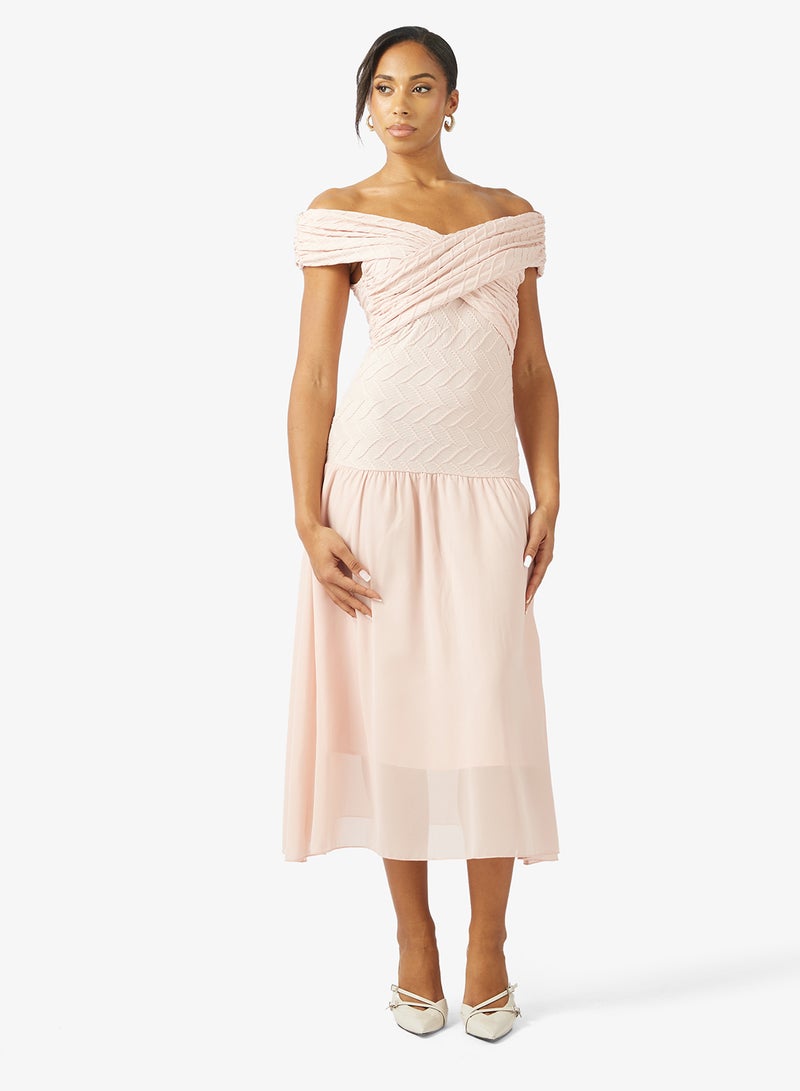 ELLA Off Shoulder Dress With Low Waist - Image 1