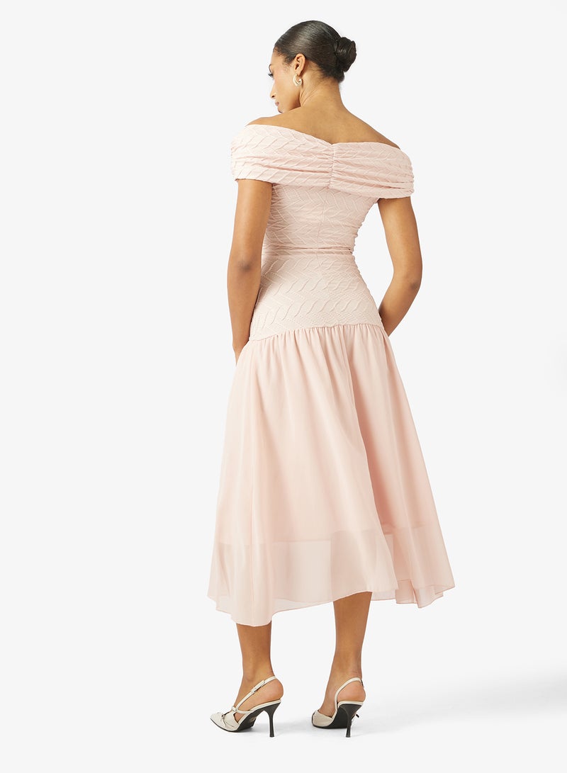 ELLA Off Shoulder Dress With Low Waist - Image 2