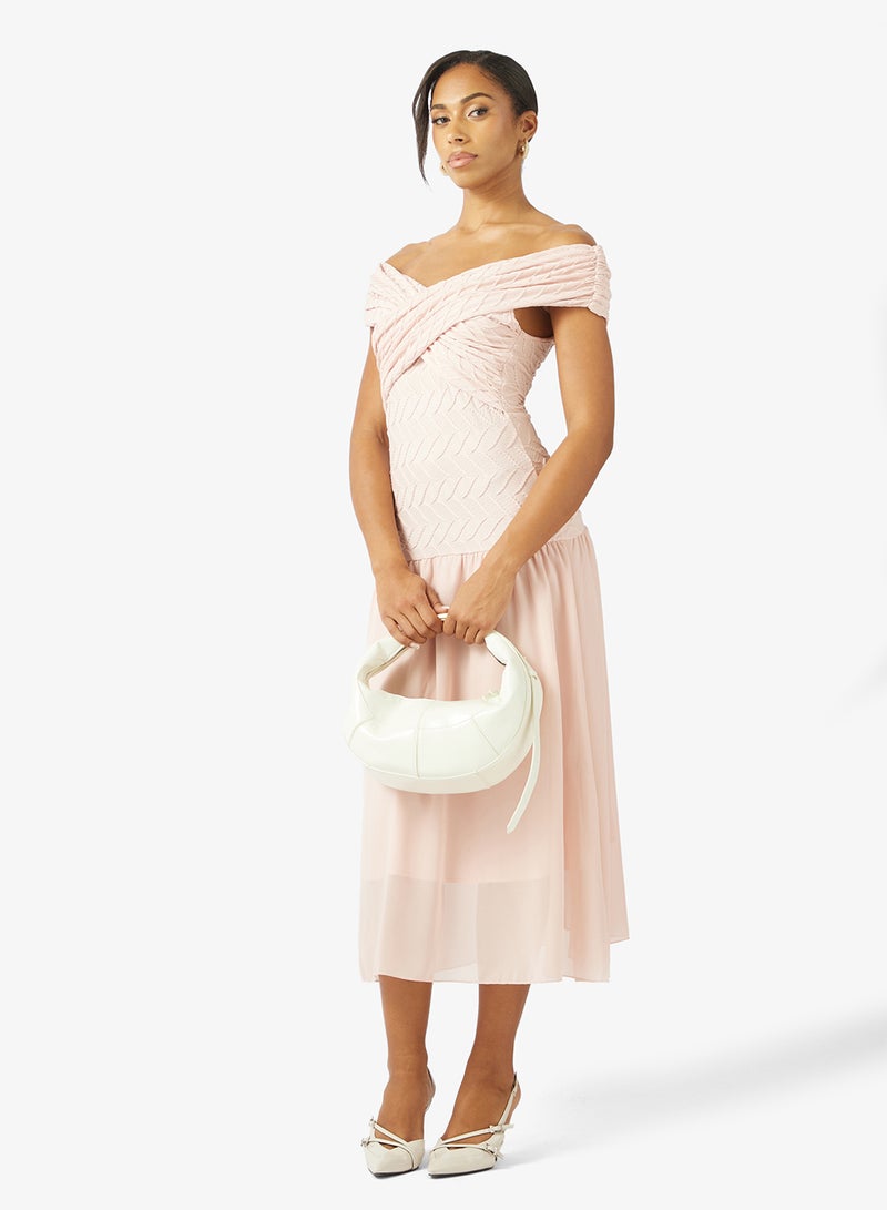 ELLA Off Shoulder Dress With Low Waist - Image 4