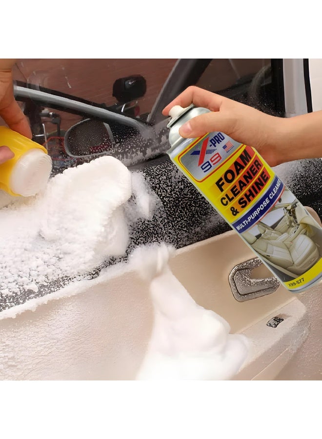 Xpro X-PRO X99-577 Foam Cleaner & Shine 600g - Multi-Purpose Car Interior & Home Cleaner Spray - Waterless Deep Cleaning Foam for Leather Seats, Dashboard, Door Panels, Shoes & Kitchen - Heavy Duty Stain Remover with Built-in Scrub Brush - Image 4