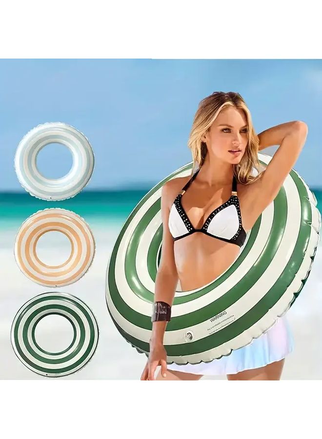 Purple Round Pattern Inflatable Pool Float Retro Striped Design Swimming Beginner Safety Ring - Image 2