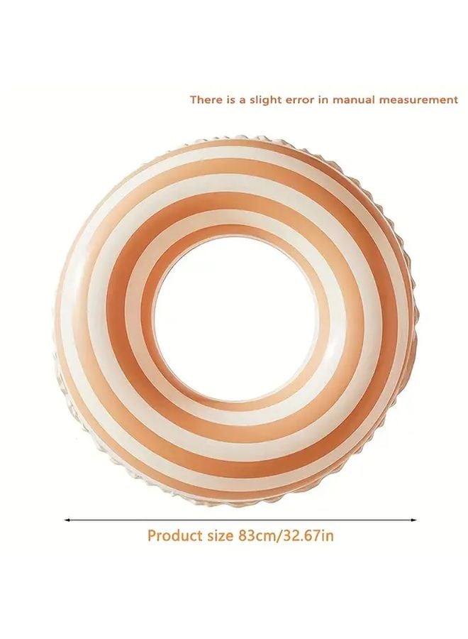 Purple Round Pattern Inflatable Pool Float Retro Striped Design Swimming Beginner Safety Ring - Image 3