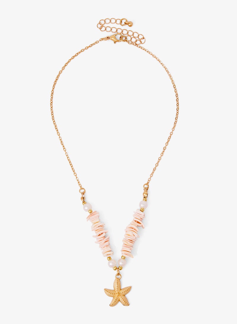 Ginger Seashell Statement Beach Layered Necklace - Image 5