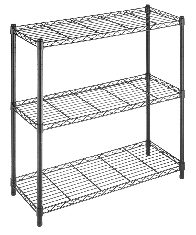 Whitmor 3 Tier Shelving Unit, Metal Storage Shelves, 400 lbs Capacity per Shelf, 1200 lbs Total, Adjustable Heavy Duty Shelf, Easy Assembly for Kitchen, Garage, Plant, 36"L x 14"W x 36"H, Black - Image 1