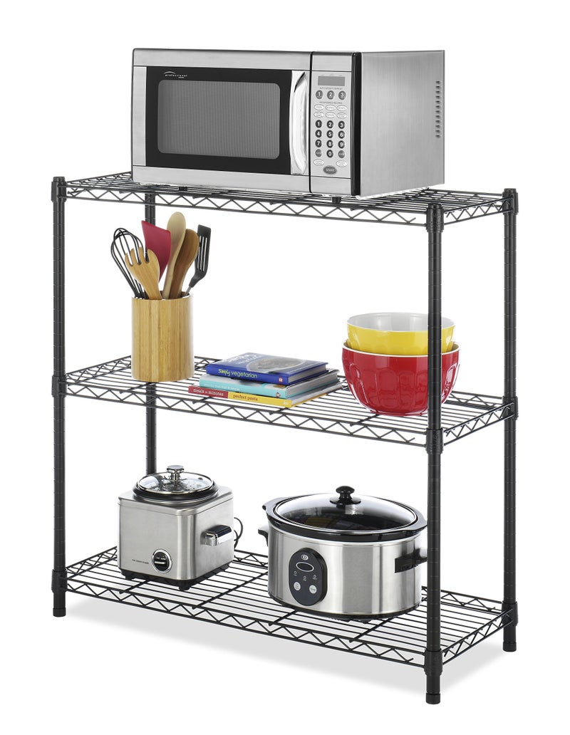 Whitmor 3 Tier Shelving Unit, Metal Storage Shelves, 400 lbs Capacity per Shelf, 1200 lbs Total, Adjustable Heavy Duty Shelf, Easy Assembly for Kitchen, Garage, Plant, 36"L x 14"W x 36"H, Black - Image 4
