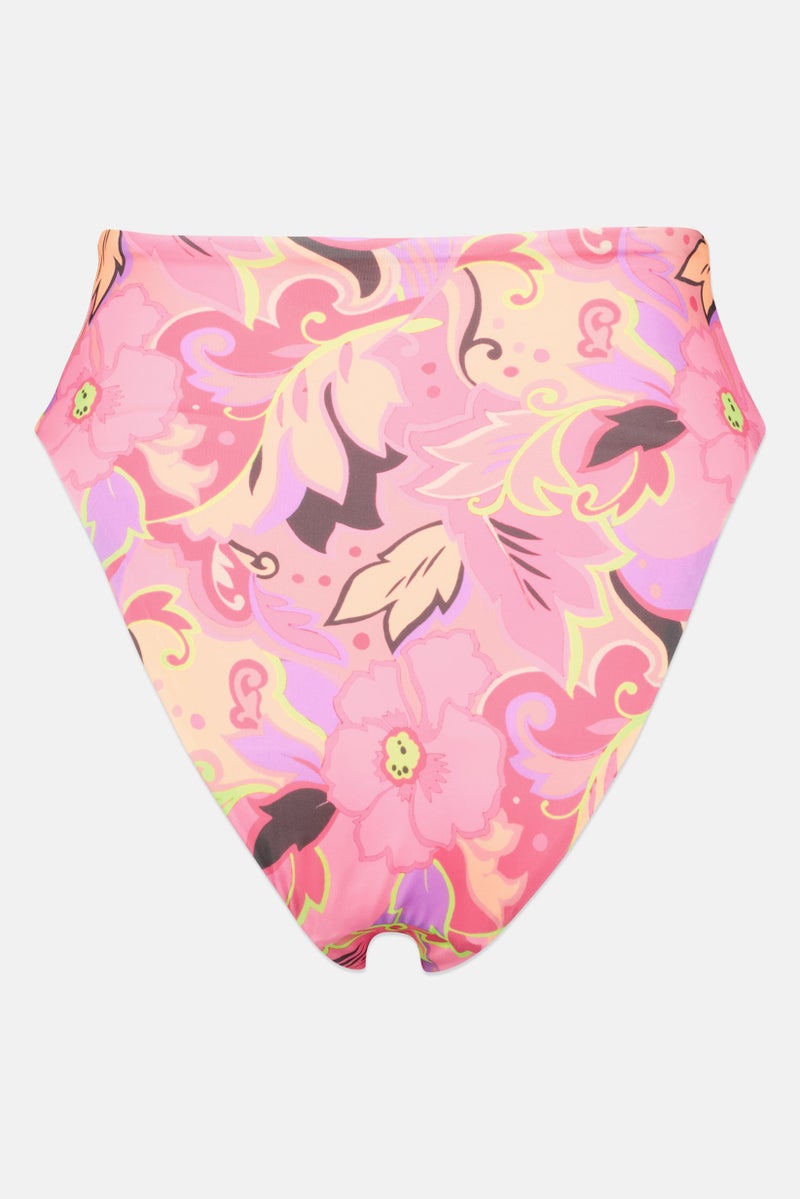 Asos Design Women Floral High Waist Bikini Bottom, Multicolor - Image 3