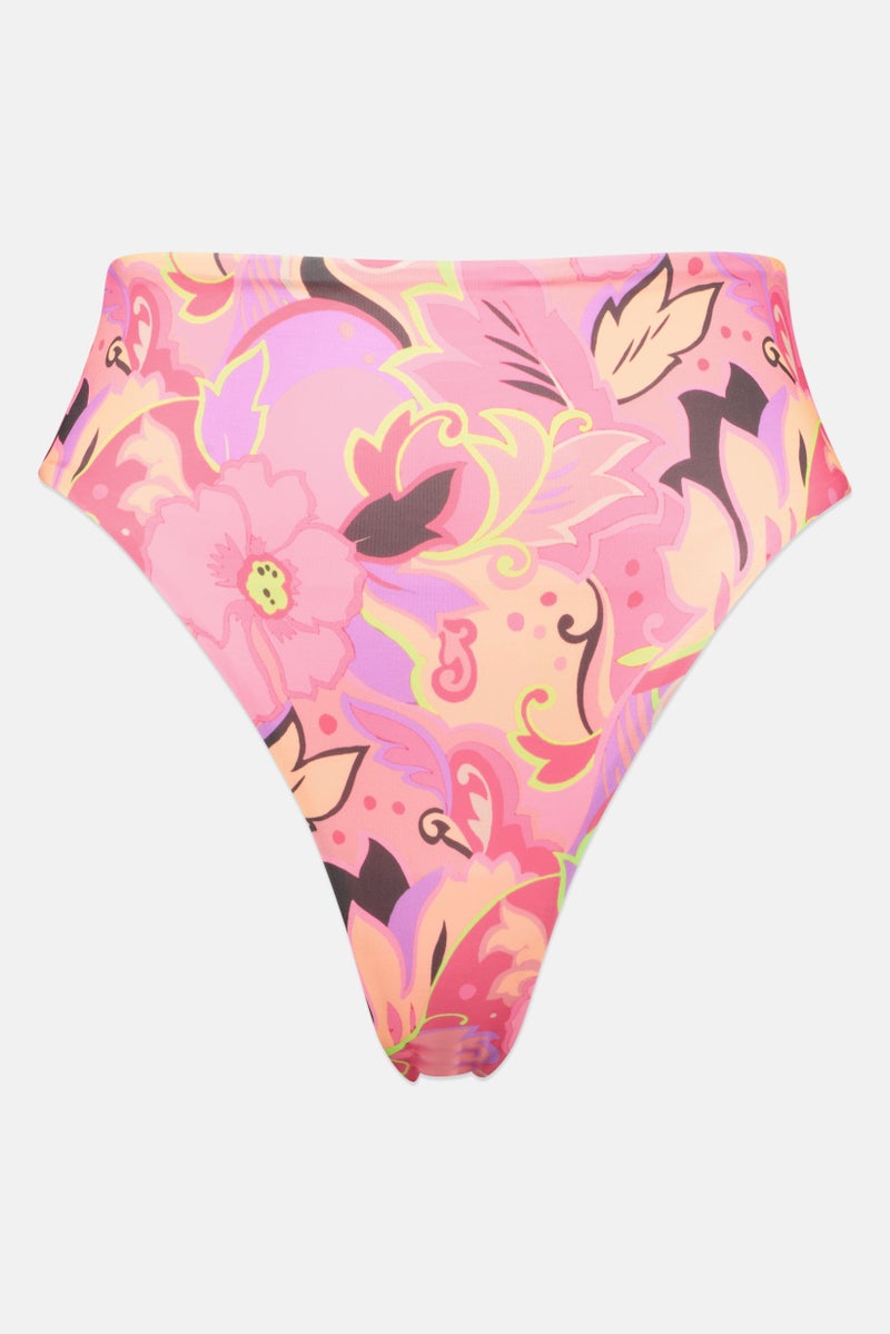 Asos Design Women Floral High Waist Bikini Bottom, Multicolor - Image 2