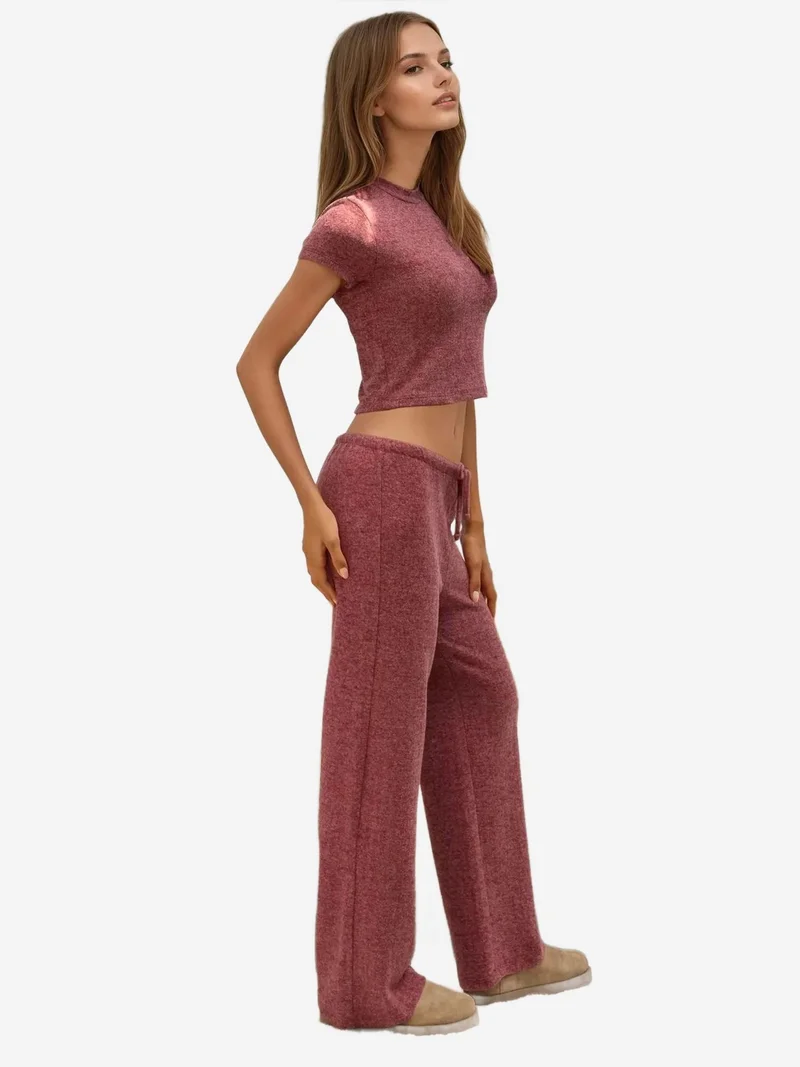 HICCUP Soft Textured Knitted Pants with Strings
