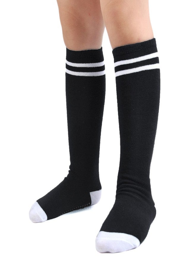 EPEIUS Knee High Socks with Non-Slip Grip Toddler Boys Girls Athletic Stripe Team Tube Socks for Soccer, Basketball, Baseball 5 Pairs Pack,12-36 Months - Image 4