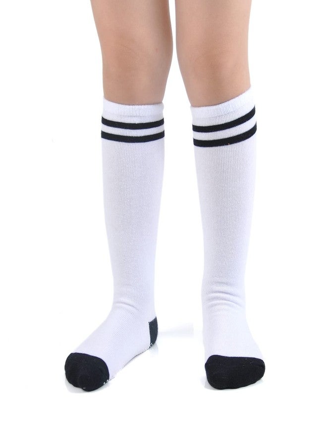 EPEIUS Knee High Socks with Non-Slip Grip Toddler Boys Girls Athletic Stripe Team Tube Socks for Soccer, Basketball, Baseball 5 Pairs Pack,12-36 Months - Image 2