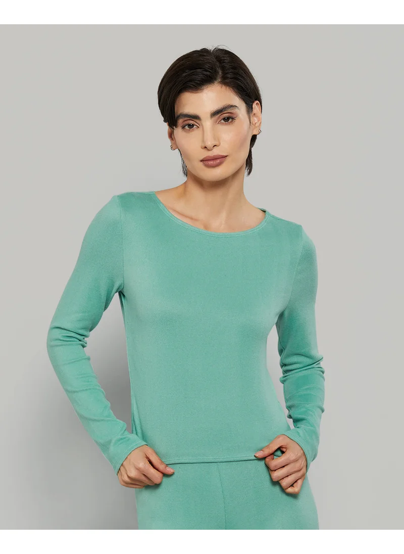 La Senza La Senza Long Sleeve Jersey Wide Scoop Neck Casual Lounge Top