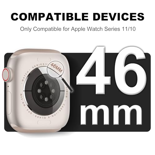XYF Compatible for Crystal Clear Apple Watch Bands, 46mm Series 11 10 Bumper Case for Men Women Jelly Sport Cover Strap for iWatch Ultra 3 2 Series 11 10 9 8 7 SE 6 5 4 3 (CrystalClear, 46) - Image 3