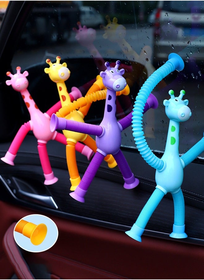 Haidue - 4 PCS Freely Wriggling and Stretchable Giraffe Decompression Toys, Cartoon Glowing Toys, and Interactive Toys for Babies - Image 1