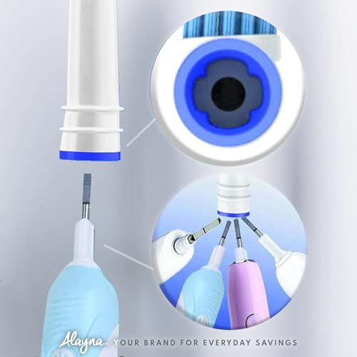 Alayna Replacement Brush Heads Compatible with OralB Braun- Pack of 4 Professional Electric Toothbrush Heads- Precision Refills for Oral-b 7000, Clean, Oral B Pro 1000, 9600, 500, 3000, 8000, Vitality Plus! - Image 5