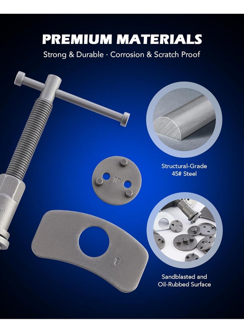 Brake Caliper Wind Back Tool Kit, 22pc Brake Caliper Compression Tool Set with Thrust Bolt Assemblies Retaining Plates 18 Disc Adapters, Caliper Tool with Case, Black - Image 5