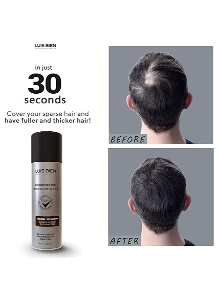 LUIS BIEN Luis Bien Hair Thickening Spray Hair Fiber for Men Women Hair Building Fibers  Full and Thick Hair Instantly Undetectable Water Resistant Formula Hair Fiber (black)  100 ML  - Image 3